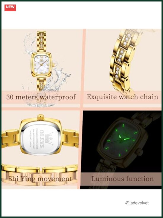 Ladies Diamond Dress Watch with Date, Stainless Steel Bracelet, Easy to Read main image 5